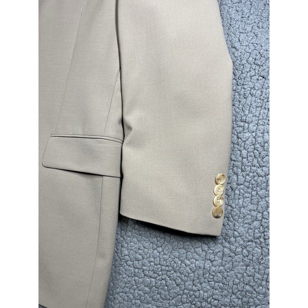 Hugo Boss Angelico Lucca Blazer‎ Suit Jacket Wool USA Mens Beige Size 42S - Picture 3 of 15